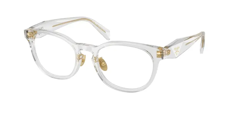 Prada Donna PR B06VD  12R1O1 Montature da vista Acetato Grigio Trasparente Pantos Normale