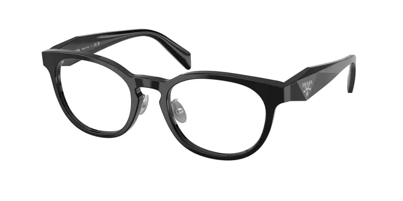 Prada Donna PR B06VD  16K1O1 Montature da vista Acetato Nero Trasparente Pantos Normale
