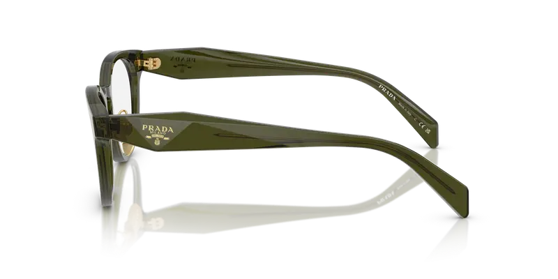 Prada Donna PR B06VD 19Z1O1 Montature da vista Acetato Verde Trasparente Pantos Normale miniatura 3