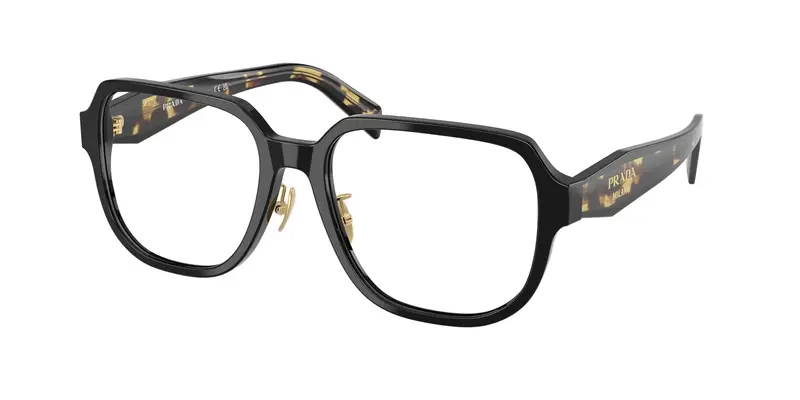 Prada Donna PR B07VD  3891O1 Montature da vista Acetato Nero Trasparente Pillow Normale