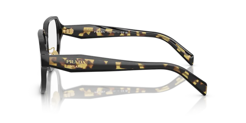 Prada Donna PR B07VD 3891O1 Montature da vista Acetato Nero Trasparente Pillow Normale miniatura 3