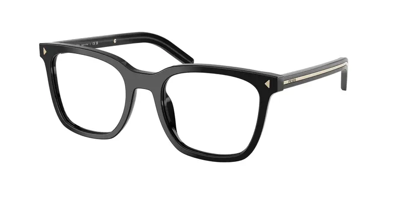Prada Donna PR B11V  16K1O1 Montature da vista Acetato Nero Trasparente Pillow Normale