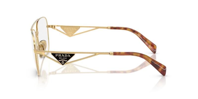 Prada Donna PR B50V 5AK1O1 Montature da vista Acciaio Oro Trasparente Pilot Normale miniatura 3