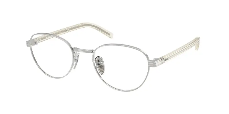 Prada Donna PR B53V  1BC1O1 Montature da vista Metallo Argento Trasparente Rotonda Normale