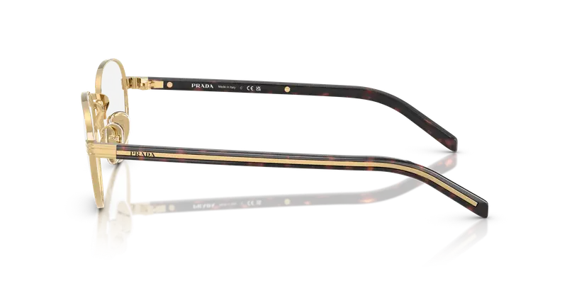 Prada Donna PR B53V 5AK1O1 Montature da vista Metallo Oro Trasparente Rotonda Normale miniatura 3