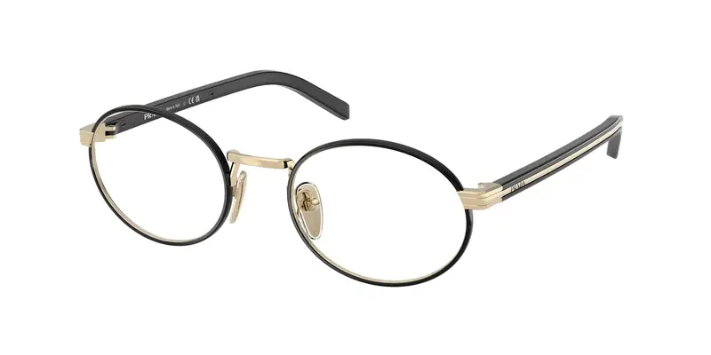 Prada Donna PR B55V  AAV1O1 Montature da vista Metallo Oro Trasparente Rotonda Normale
