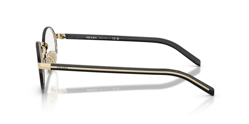 Prada Donna PR B55V AAV1O1 Montature da vista Metallo Oro Trasparente Rotonda Normale miniatura 3