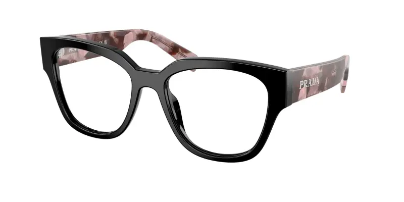 Donna PR C06V 28F1O1 Montature da vista Acetato Nero Trasparente Rotonda Normale
