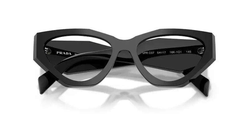 Donna PR C07V 16K1O1 Montature da vista Acetato Nero Trasparente Geometrica Normale miniatura 2