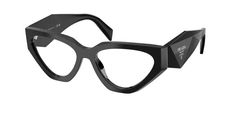 Donna PR C07V 16K1O1 Montature da vista Acetato Nero Trasparente Geometrica Normale