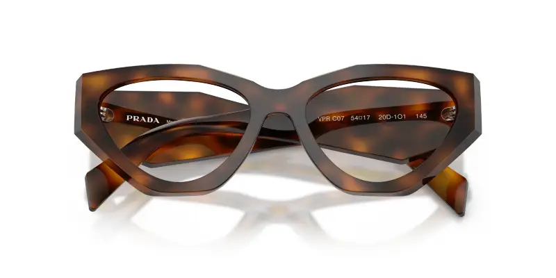 Donna PR C07V 20D1O1 Montature da vista Acetato Havana Trasparente Geometrica Normale miniatura 2