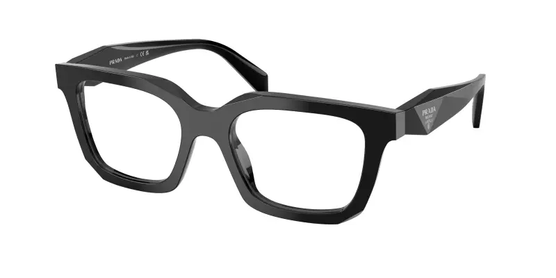 Donna PR C08V 16K1O1 Montature da vista Acetato Nero Trasparente Geometrica Normale
