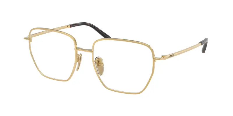 Donna PR C51VD 5AK1O1 Montature da vista Metallo Oro Trasparente Squadrata Normale