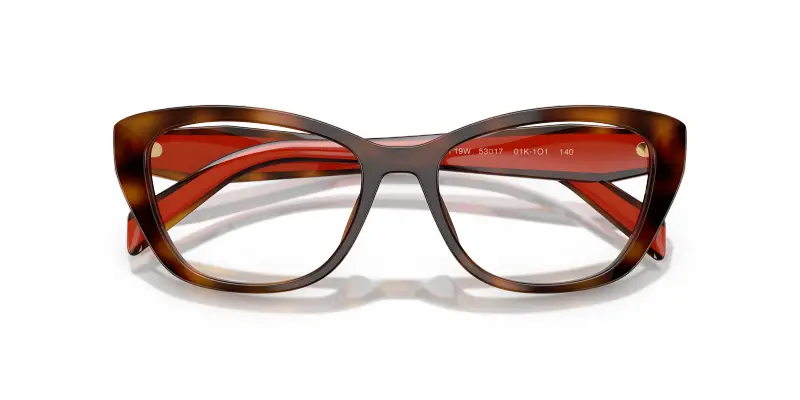 Donna Prada PR 19WV 01K1O1 Montature da vista Acetato Tartaruga Trasparente Cat Eye Normale miniatura 2