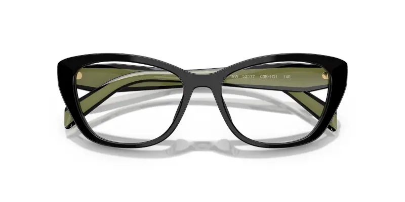 Donna Prada PR 19WV 03K1O1 Montature da vista Acetato Nero Trasparente Cat Eye Normale miniatura 2