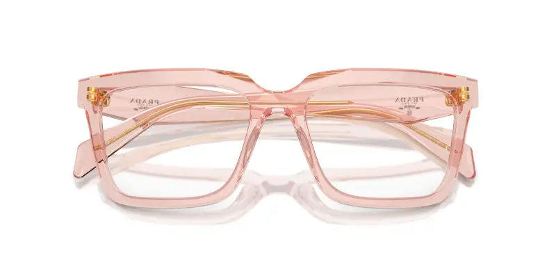 Donna Prada PR A19V 19Q1O1 Montature da vista Acetato Rosa Squadrata Normale miniatura 2