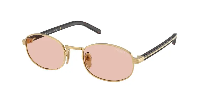 Donna Prada PR B53S 5AK50V Occhiali da sole Acciaio Oro Rosa Rotonda Normale