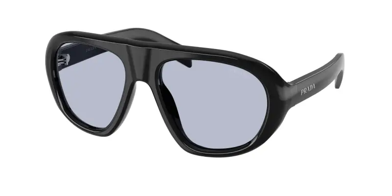 Donna Prada PR C05S 16K30X Occhiali da sole Acetato Nero Blu Geometrica Normale