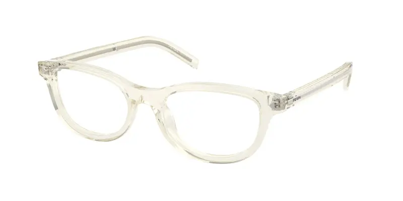 Donna Prada PR D01VU 12X1O1 Montature da vista Acetato Marrone Trasparente Rotonda Normale