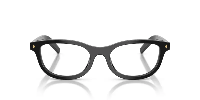 Donna Prada PR D01VU 16K1O1 Montature da vista Acetato Nero Trasparente Rotonda Normale miniatura 3