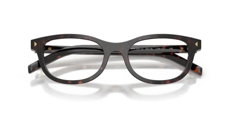 Donna Prada PR D01VU 17N1O1 Montature da vista Acetato Tartaruga Trasparente Rotonda Normale miniatura 2