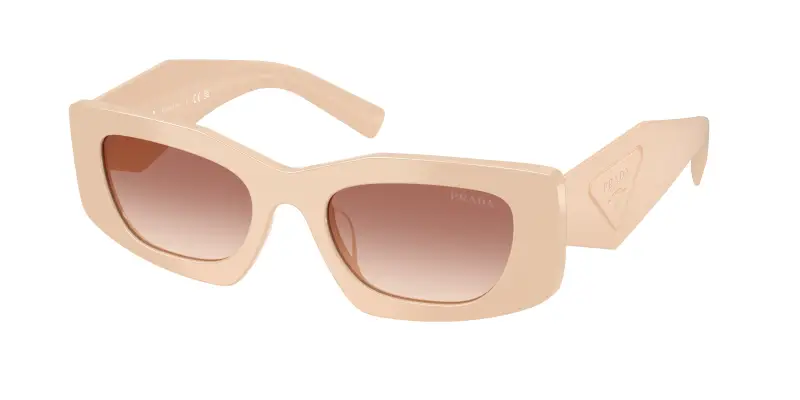 Donna Prada PR D03SD 25B50L Occhiali da sole Acetato Rosa Rosa Squadrata Normale Sfumato