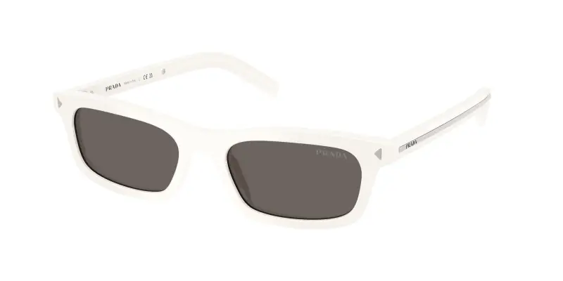 Donna Prada PR D05S 17K731 Occhiali da sole Acetato Bianco Grigio Pillow Normale