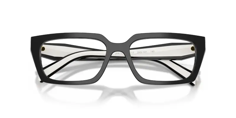 Donna Prada PR D05V 20G1O1 Montature da vista Acetato Nero Trasparente Squadrata Normale miniatura 2