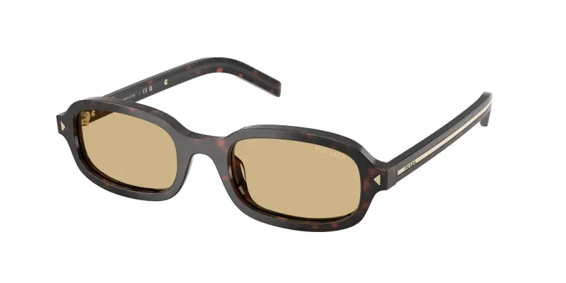 Donna Prada PR D06S 17N70R Occhiali da sole Acetato Tartaruga Marrone Rotonda Normale