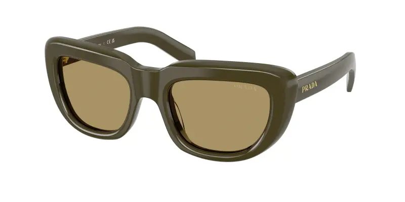 Donna Prada PR D07S 26J70G Occhiali da sole Acetato Verde Verde Squadrata Normale