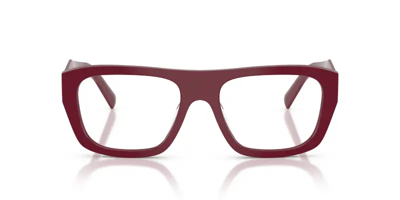 Donna Prada PR D07VU 23L1O1 Montature da vista Acetato Rosso Trasparente Squadrata Normale miniatura 3
