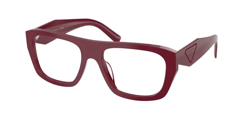 Donna Prada PR D07VU 23L1O1 Montature da vista Acetato Rosso Trasparente Squadrata Normale