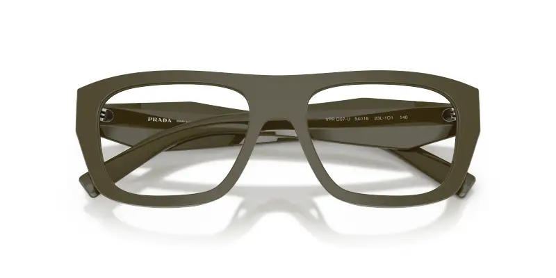 Donna Prada PR D07VU 26J1O1 Montature da vista Acetato Verde Trasparente Squadrata Normale miniatura 2