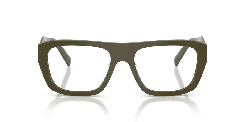 Donna Prada PR D07VU 26J1O1 Montature da vista Acetato Verde Trasparente Squadrata Normale miniatura 3