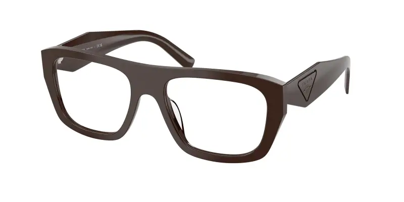 Donna Prada PR D07VU 27I1O1 Montature da vista Acetato Marrone Trasparente Squadrata Normale