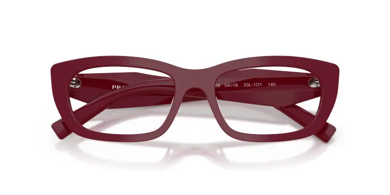 Donna Prada PR D09V 23L1O1 Montature da vista Acetato Rosso Trasparente Geometrica Normale miniatura 2