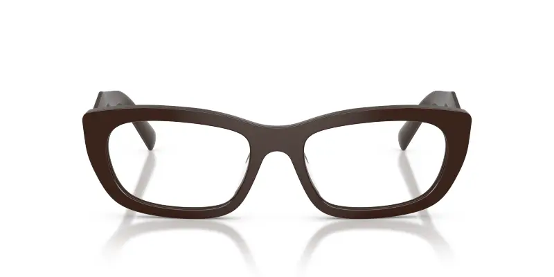 Donna Prada PR D09V 27I1O1 Montature da vista Acetato Marrone Trasparente Geometrica Normale miniatura 3