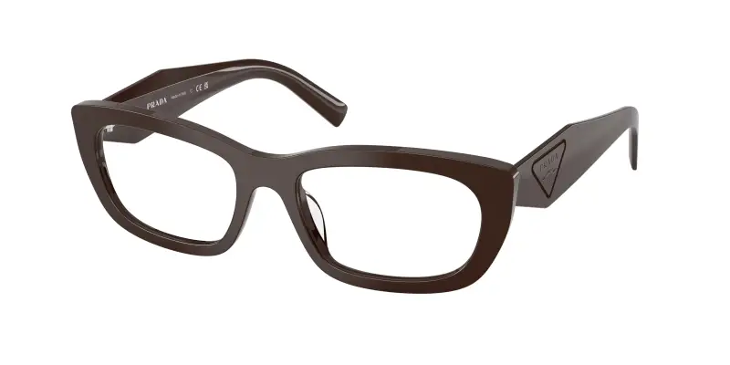Donna Prada PR D09V 27I1O1 Montature da vista Acetato Marrone Trasparente Geometrica Normale