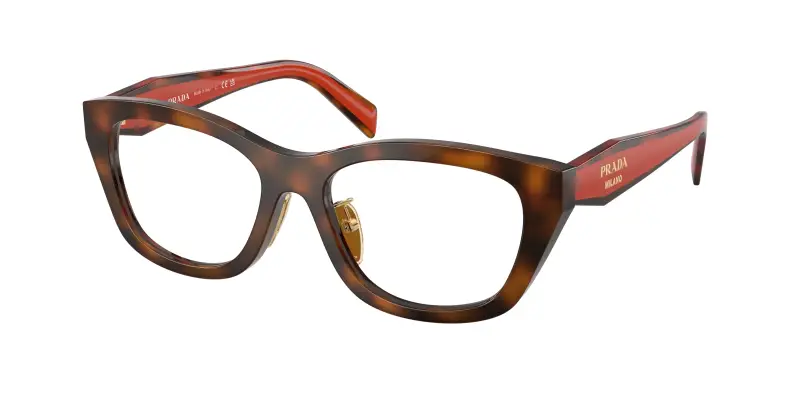 Donna Prada PR D11VD 01K1O1 Montature da vista Acetato Tartaruga Trasparente Geometrica Normale