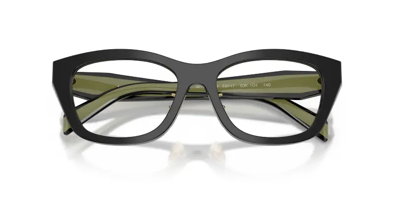 Donna Prada PR D11VD 03K1O1 Montature da vista Acetato Nero Trasparente Geometrica Normale miniatura 2