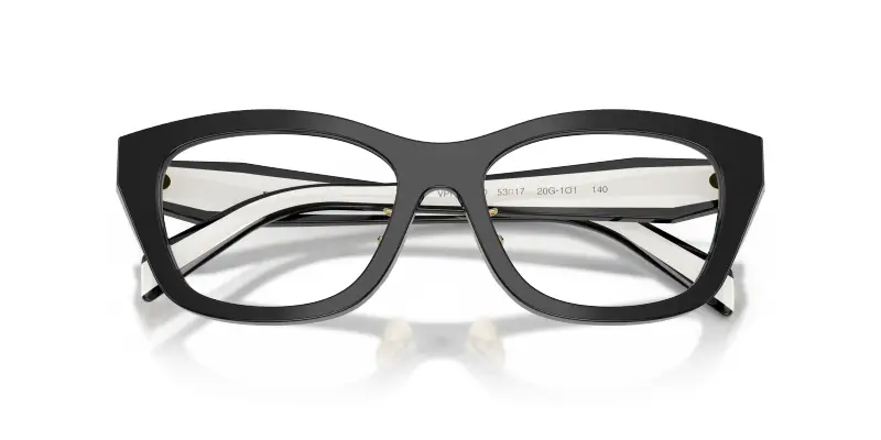 Donna Prada PR D11VD 20G1O1 Montature da vista Acetato Nero Trasparente Geometrica Normale miniatura 2