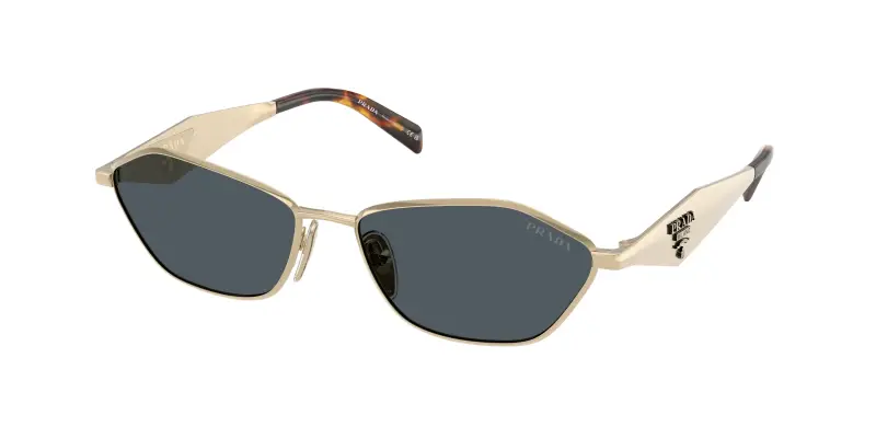 Donna Prada PR D50S ZVN70B Occhiali da sole Metallo Oro Grigio Geometrica Normale