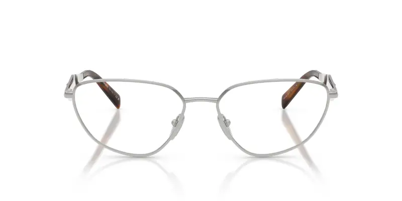 Donna Prada PR D52V 1BC1O1 Montature da vista Metallo Argento Trasparente Geometrica Normale miniatura 3