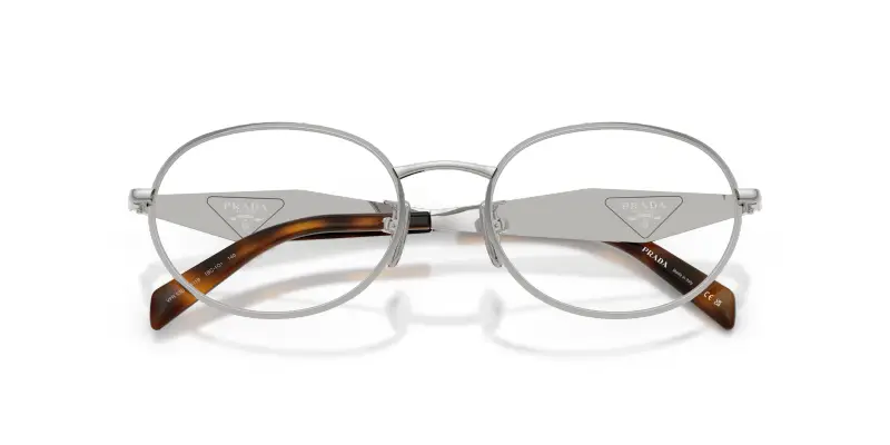 Donna Prada PR D53VD 1BC1O1 Montature da vista Metallo Argento Trasparente Rotonda Normale miniatura 2