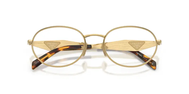 Donna Prada PR D53VD 24J1O1 Montature da vista Metallo Oro Trasparente Rotonda Normale miniatura 2