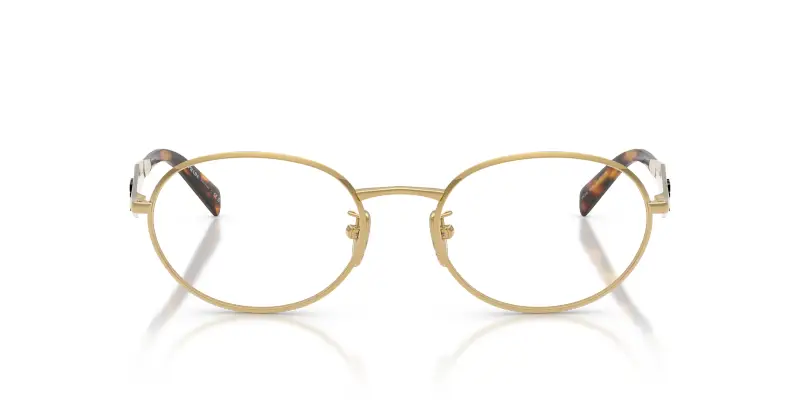 Donna Prada PR D53VD 24J1O1 Montature da vista Metallo Oro Trasparente Rotonda Normale miniatura 3