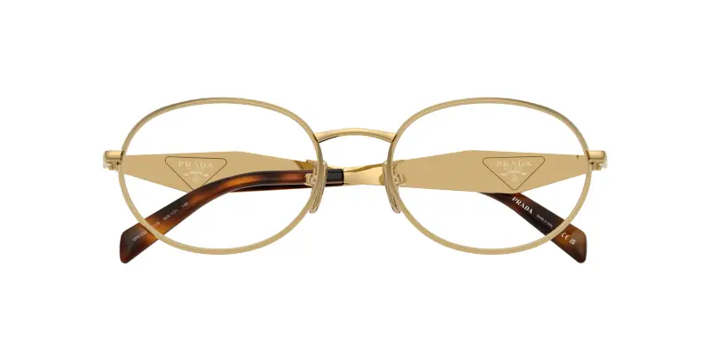 Donna Prada PR D53VD 5AK1O1 Montature da vista Metallo Oro Trasparente Rotonda Normale miniatura 2