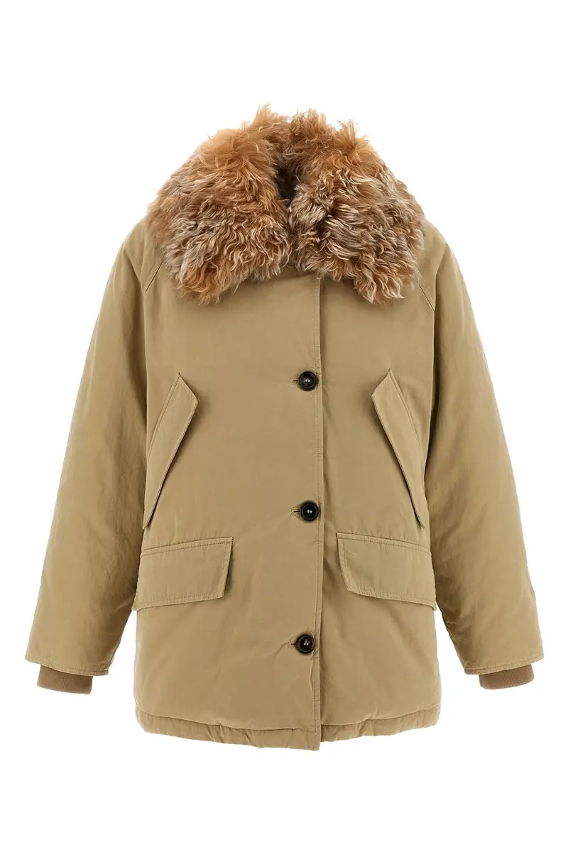 Giacca Collo Pelliccia Beige