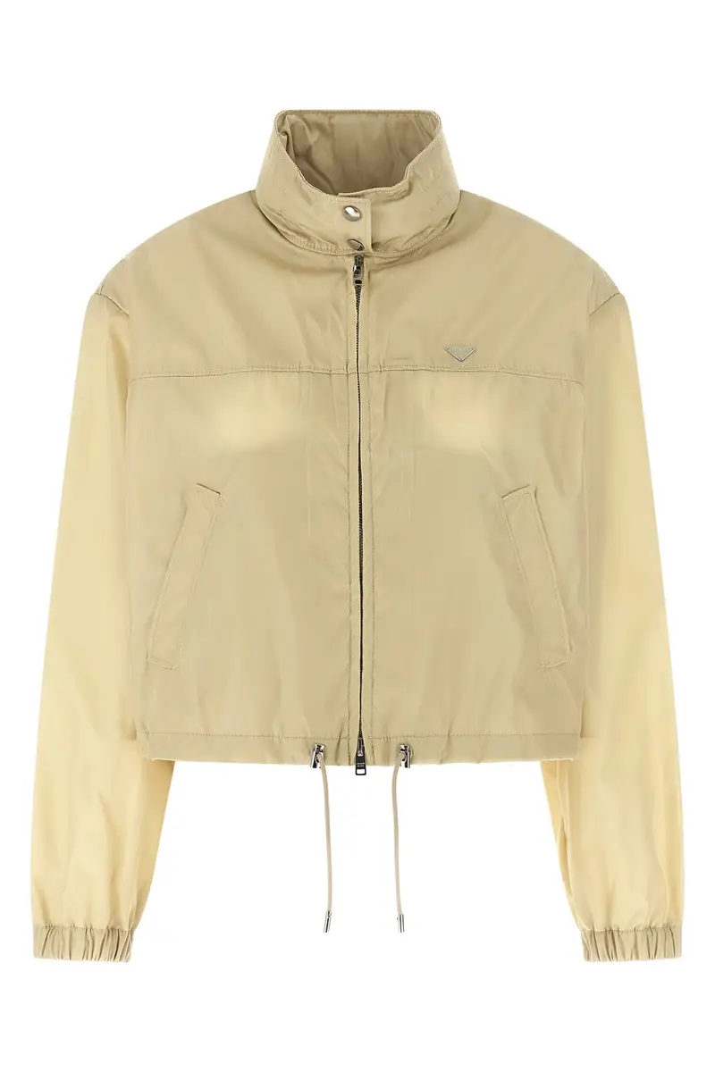 Giacca Crop Re-Nylon Beige