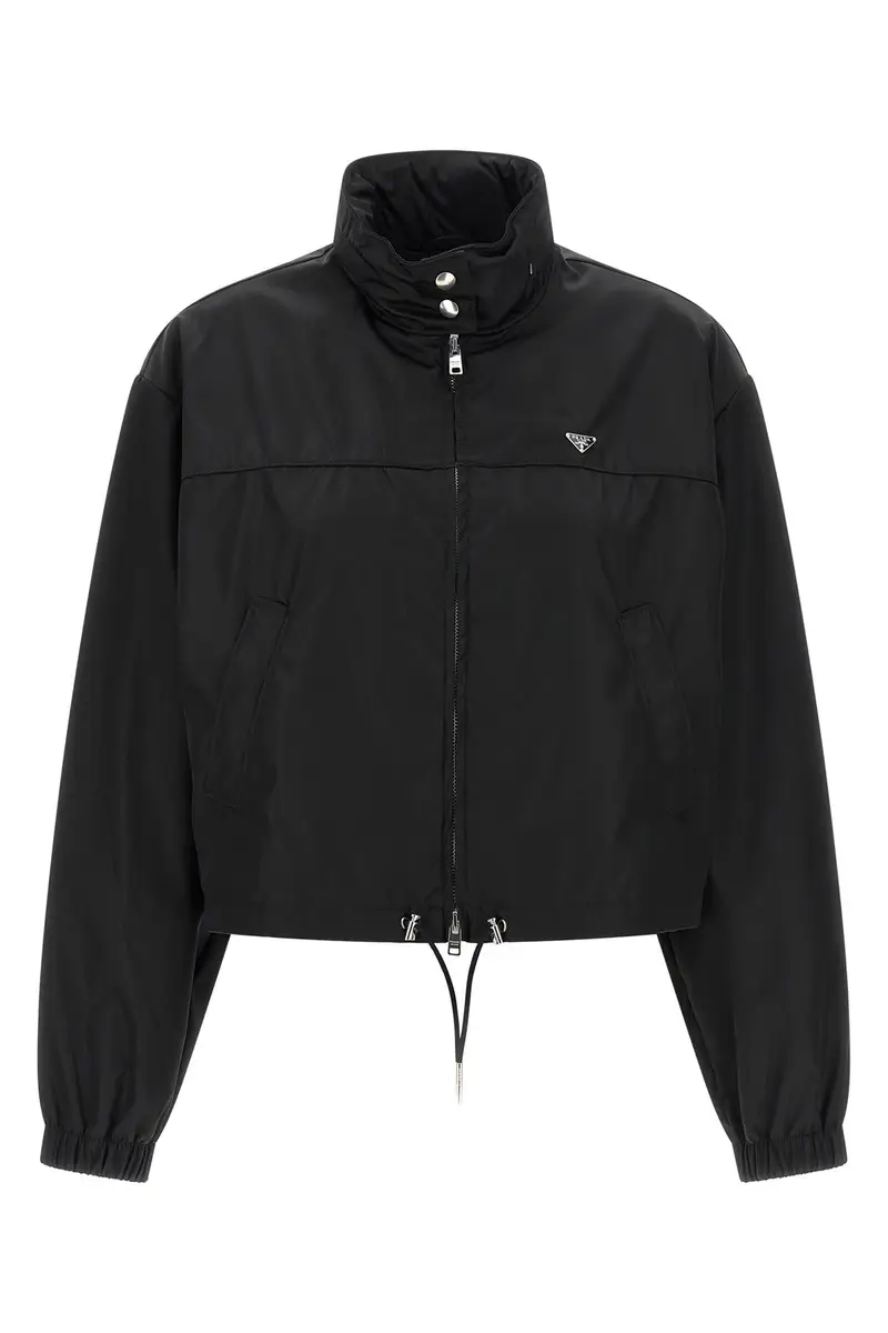Giacca Crop Re-Nylon Nero